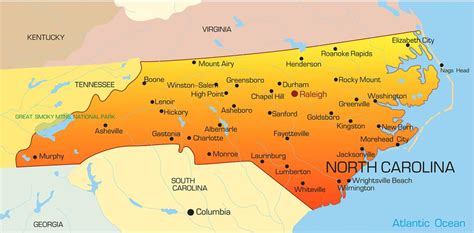 Training and Certification Options for MAP North Carolina United States Map
